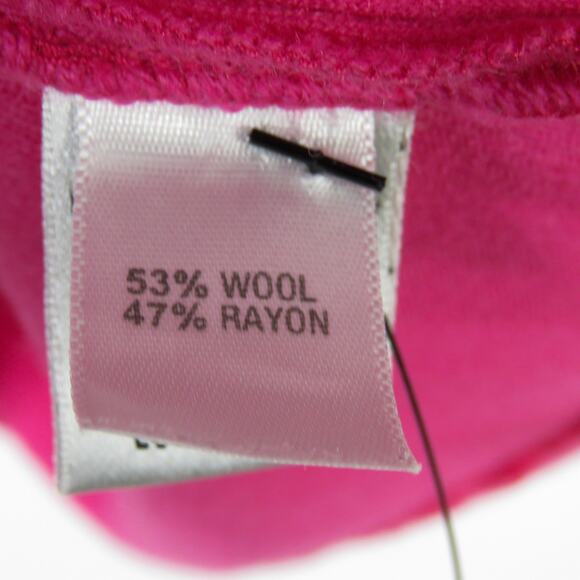 St. John Knits Milano Knit Peplum Blouse in Bright Pink Scoop Neck Size 6 Wool - Picture 4 of 8